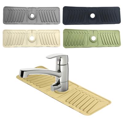 Silicone Faucet Mat Faucet Water Catcher Tray Multifunction Faucet Draining Pad Non-slip Splash-Proof for Kitchen Bathroom