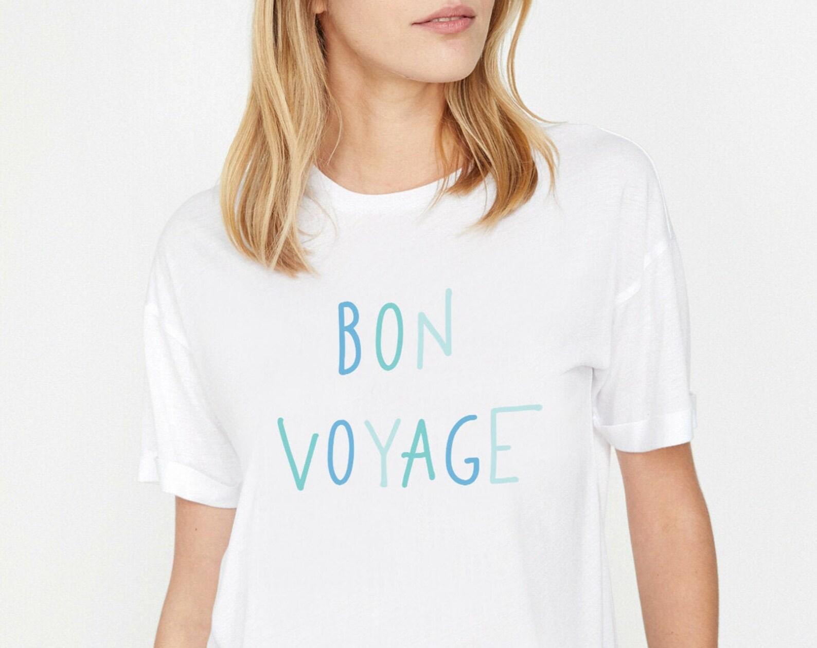 Bon Voyage Graphic Tee, Bon Voyage T-Shirt, Cruise Shirt, Vacay Tee, Trendy Shirt, Bon Voyage Shirt, Travel Tee, Bon Voyage, Women s Shirt 4XL