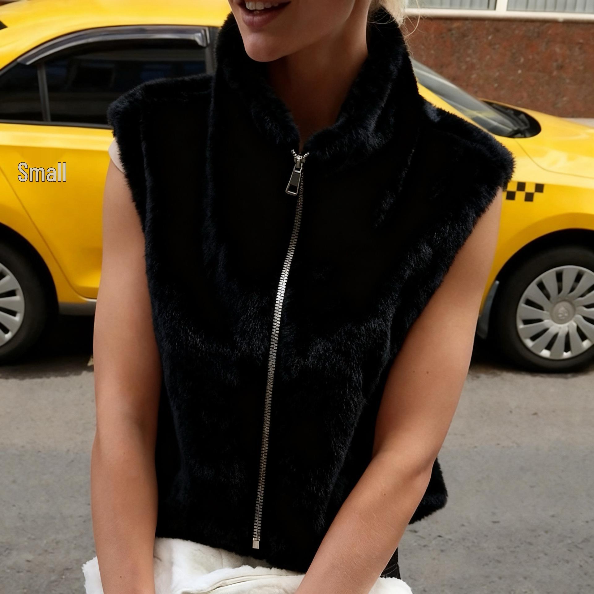 

Женский короткий жилет из искусственного меха норки в европейском и американском стиле, осень/зима 2025 S