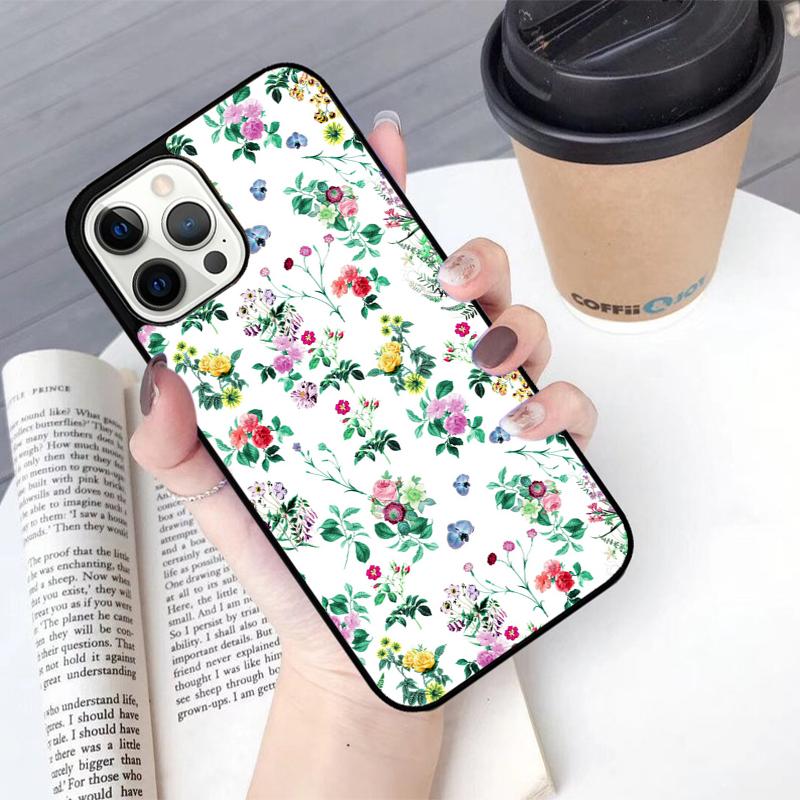 Floral Theme Pattern Mobile Phone Cases Cover For iPhone 17 Air 16 15 14 12 13 11 Pro MAX apple Plus Coque