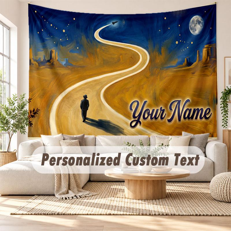 Tapeçaria de Parede com Nome Personalizado, Tapeçaria Decorativa de Fundo Bruno Mars Para Dormitório Casa