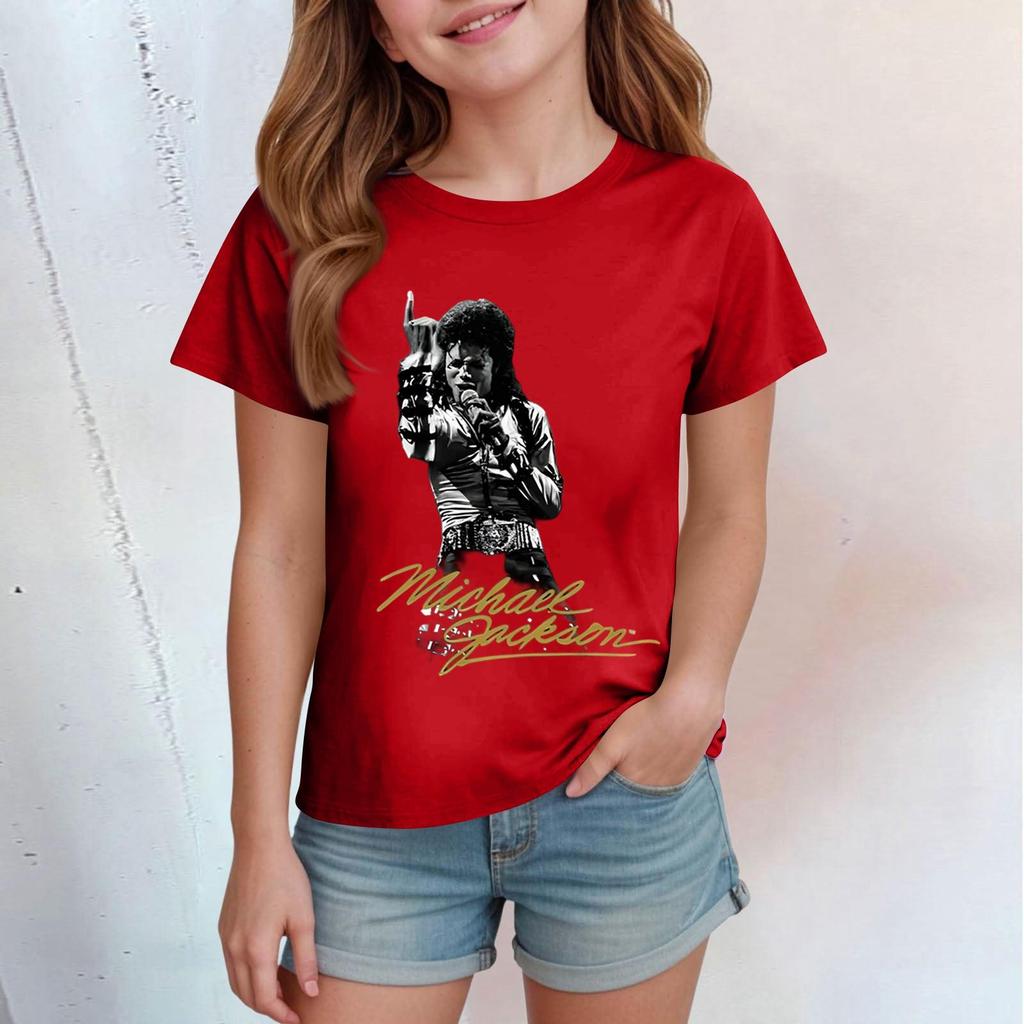 Kinder Print Rundhals Kurzarm Freizeit T-Shirt