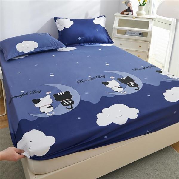 99% Waterproof Bed Sheet Cotton Fitted Sheet with Elastic Bands Non Slip Adjustable Mattress Covers Bed Protector Cover (with Pillowcase) 3pcs