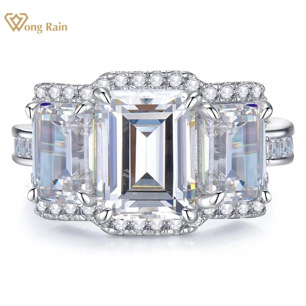 

Wong Rain Classic Solid из стерлингового серебра 925 пробы изумрудной огранки 7*9 мм AAAAA цирконы драгоценный камень свадебное обручальное ювелирное кольцо для женщин подарок US 6 белый