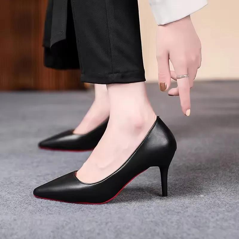 

High heels women s 2025 new women s shoes spring pointed shallow mouth single shoes women s slim heels shoes 43