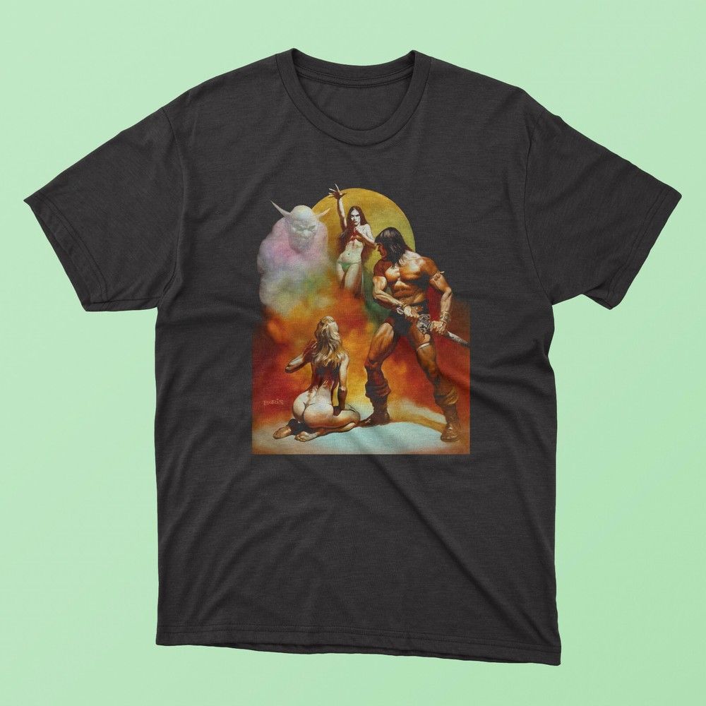 Unisex shirt Cotton Oversize Large Size New 80s BORIS VALLEJO Classic Mens T-Shirt