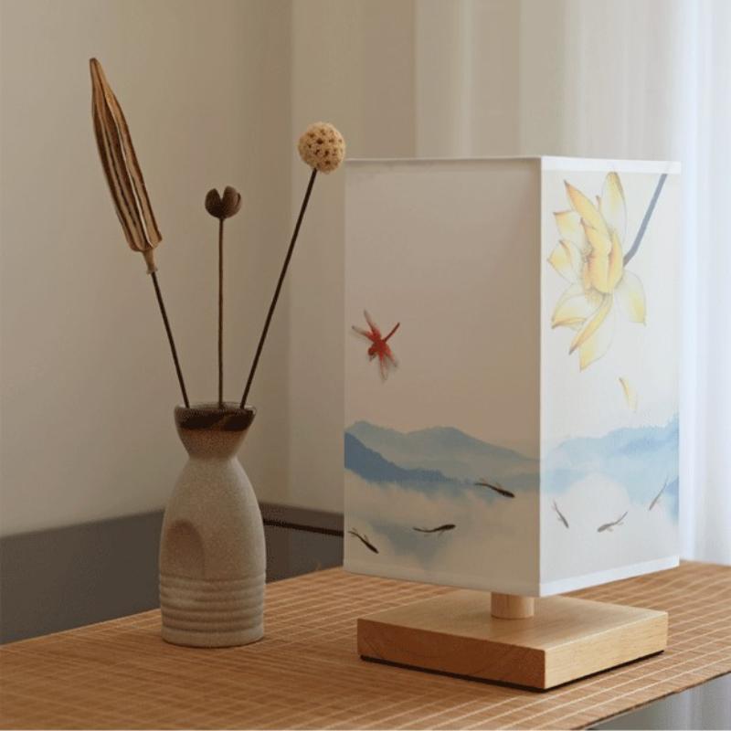 National Style Classical Red Plum Magnolia Night Light Retro Oriental Summer Lotus Rhyme Desktop Decoration Atmosphere Light