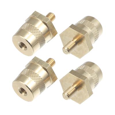 M6 Terminal Connector Brass Tone Post Adapter Stud Extender Screw Nut 2 Pairs