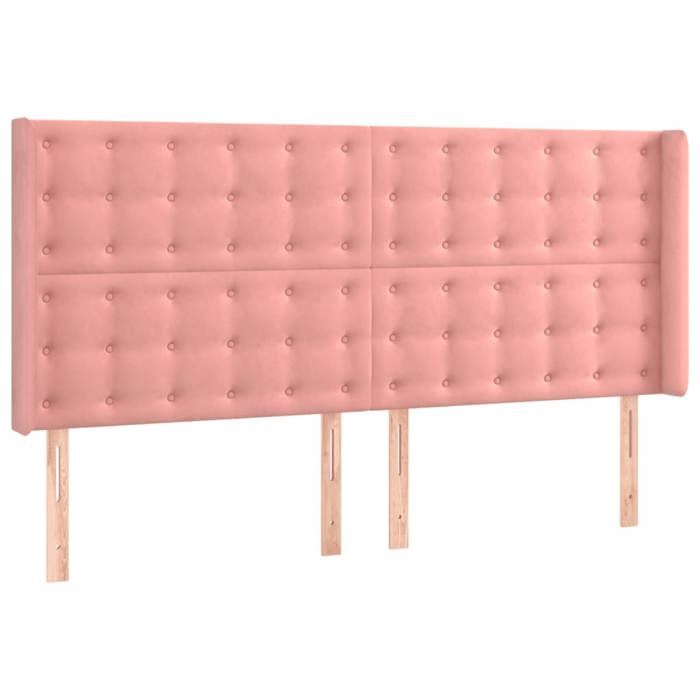 VidaXL Tête de Lit à LED Meuble de Chambre à Coucher Accessoire de Lit Double Tête de Cadre de Lit Intérieur Rose 3124553