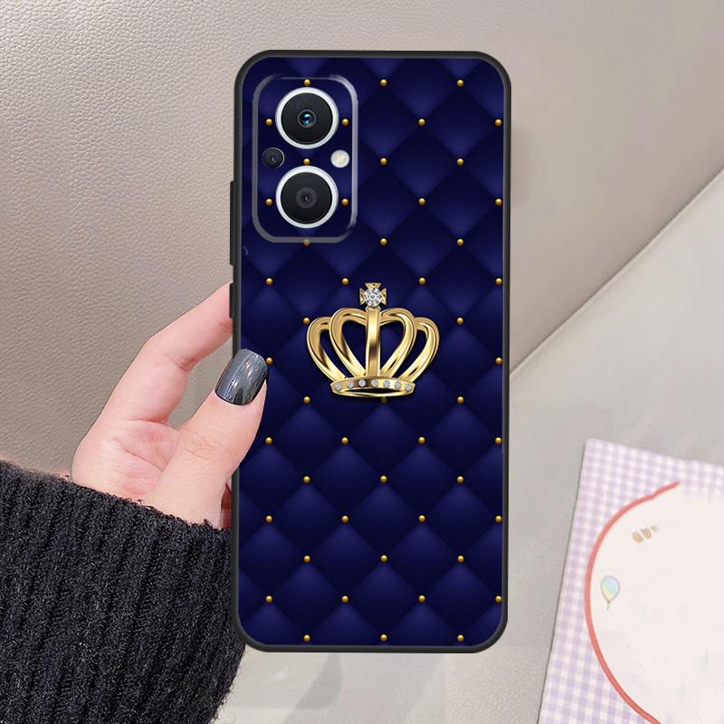 Quilted Texture Sofa Pattern Crown Funda For OPPO Reno 14 10 11 12 13 Pro 12F 11F 13F 14F 7 8 Lite OPPO Find X9 X8 X6 Pro Case