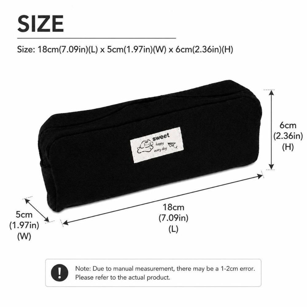 1Pc Canvas Pen Bag Dog Print Pencil Pouch Simple Stationery Storage Pouch  Students
