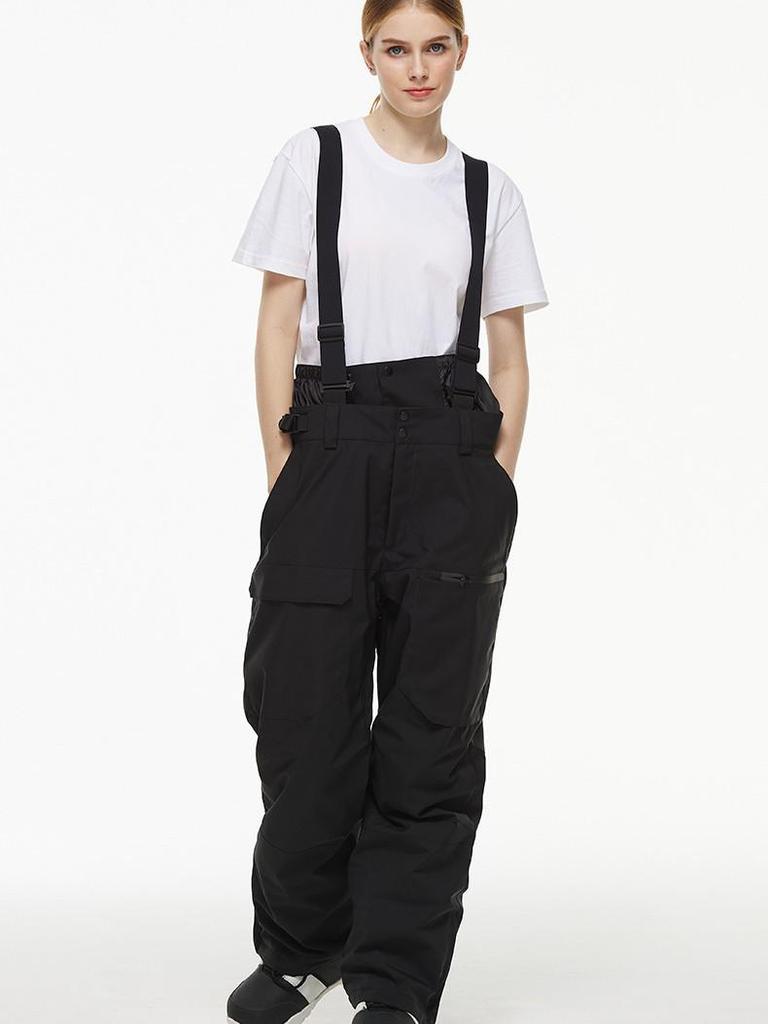 Ski Pants with Suspenders for Men & Women: Windproof, Waterproof, Warm, Thickened for Winter Snowboarding & Skiing