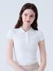 LORDLOAR Slim Ribbed Collar Cap Sleeve Knit White