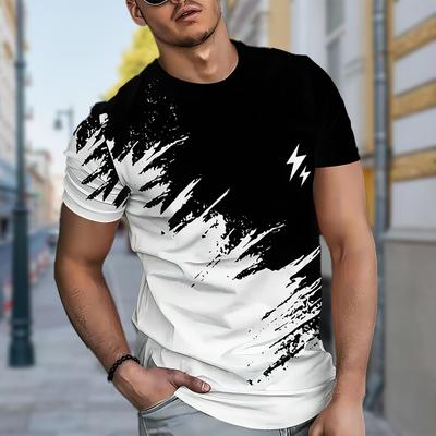 New Summer Men's Fashion T-shirt Personality Leisure Printed Men's T-shirt Top