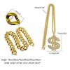 Set of 2 Durable Plastic Gold Chain Necklace Lightweight Neck Chain Comfortable for Stage Performances and Festivals  80 Cm