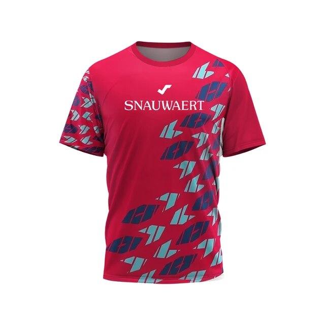 

Новая мужская дышащая одежда для тренировок по бадминтону, быстросохнущая спортивная одежда на открытом воздухе с короткими рукавами для бега, фитнеса, женская спортивная одежда для тенниса M