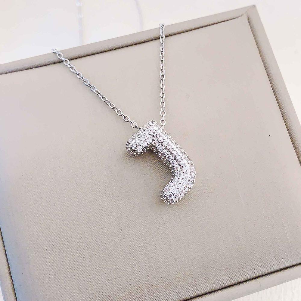 Necklace Female English Alphabet Necklace Female Hip Hop Full Zircon Delicate Clavicle Chain Personality Necklace