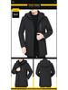 Men's Winter Hooded Mid-Length Cotton Coat for Seniors - Thick, Plus Size Padded Jacket