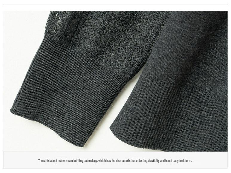 Genuine Brand Women's Autumn/Winter Wool Knit Top - Slim, Skin-Friendly, Versatile, Hollowed Design