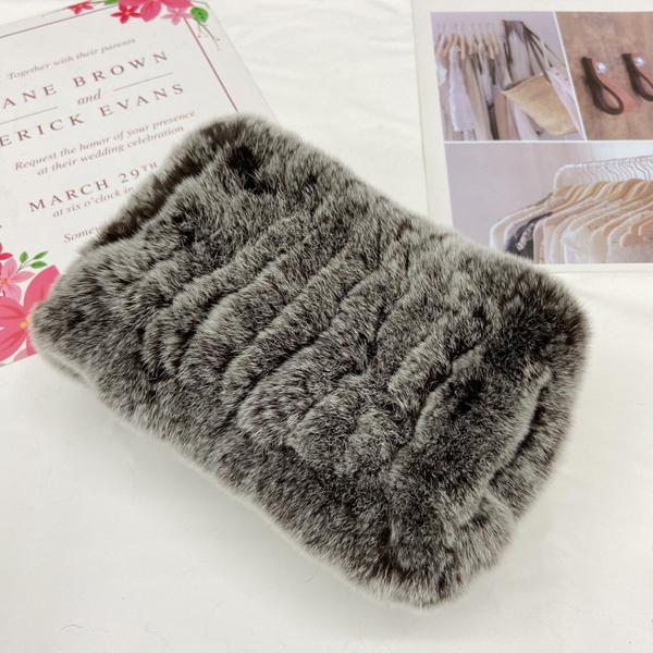 Rabbit Fur Scarf Women Winter Warm Knitted Neck Warmer Fashion Stylish Ring Scarves