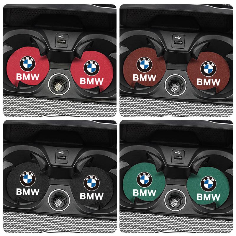 Car Suede Water Cup Mat Noise Proof Coaster For BMW 1 2 3 4 5 7 Series  X1 X2 X3 X5 X4 X6 X7 G30 G20 G32 G11 G12 G07 G06 G05 M3