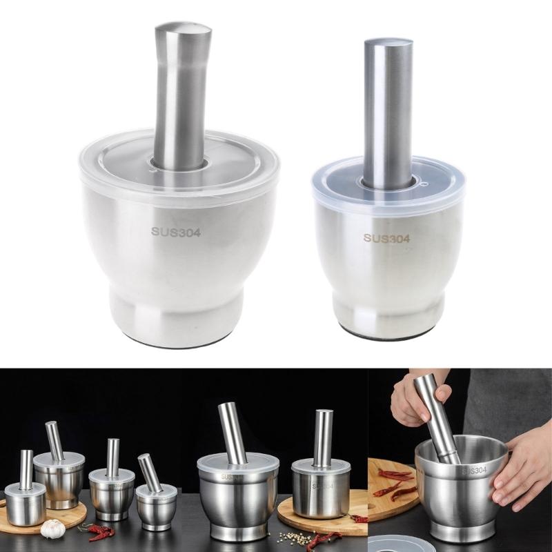 Effektiv mortel och stöt set Matkvarn Pillerkross Kryddkvarn 304 Rostfritt stålmaterial för kök
