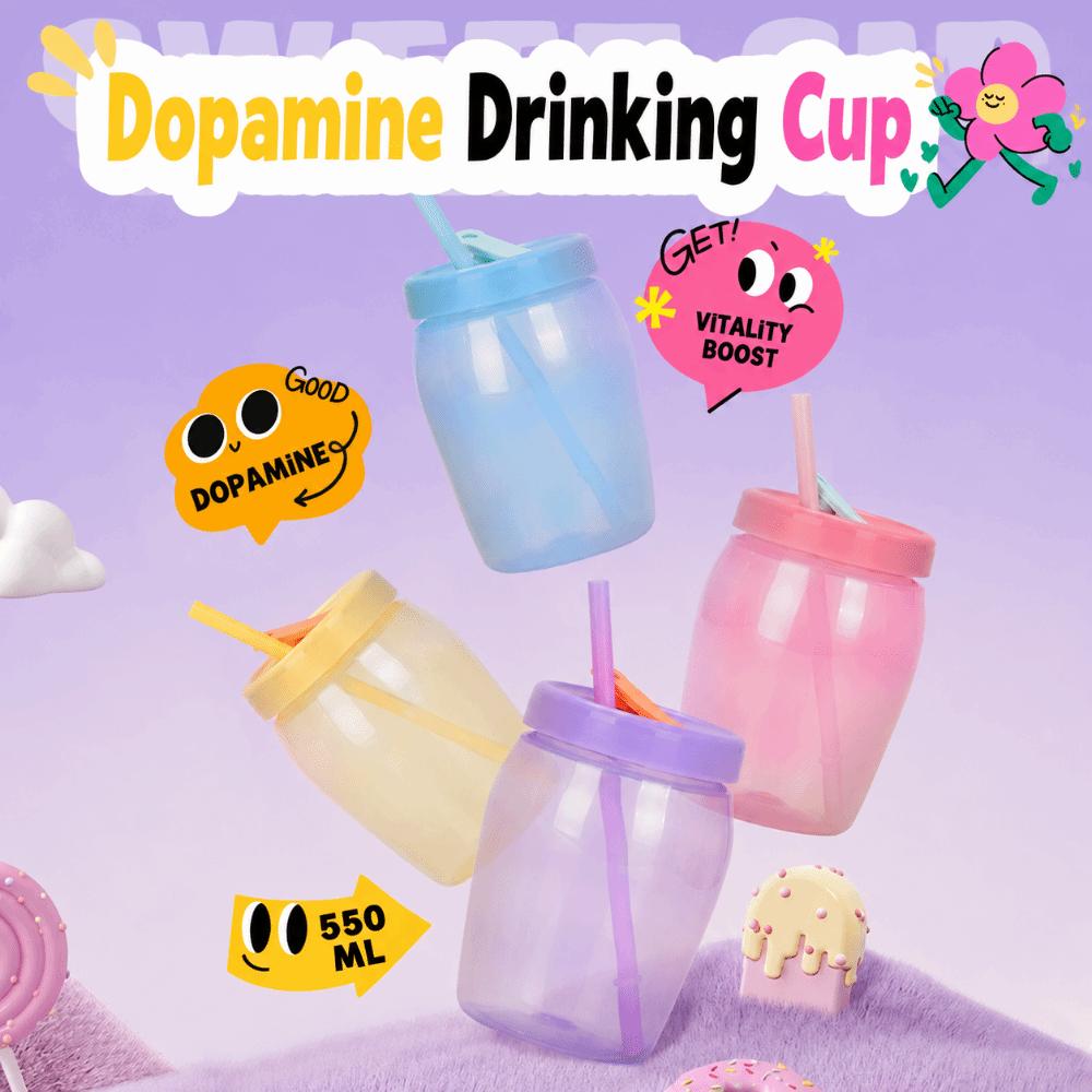 Multi-functional Plastic Sippy Tumbler 550ml Reusable Water Bottle with Straw Portable Coffee Cup Home Office