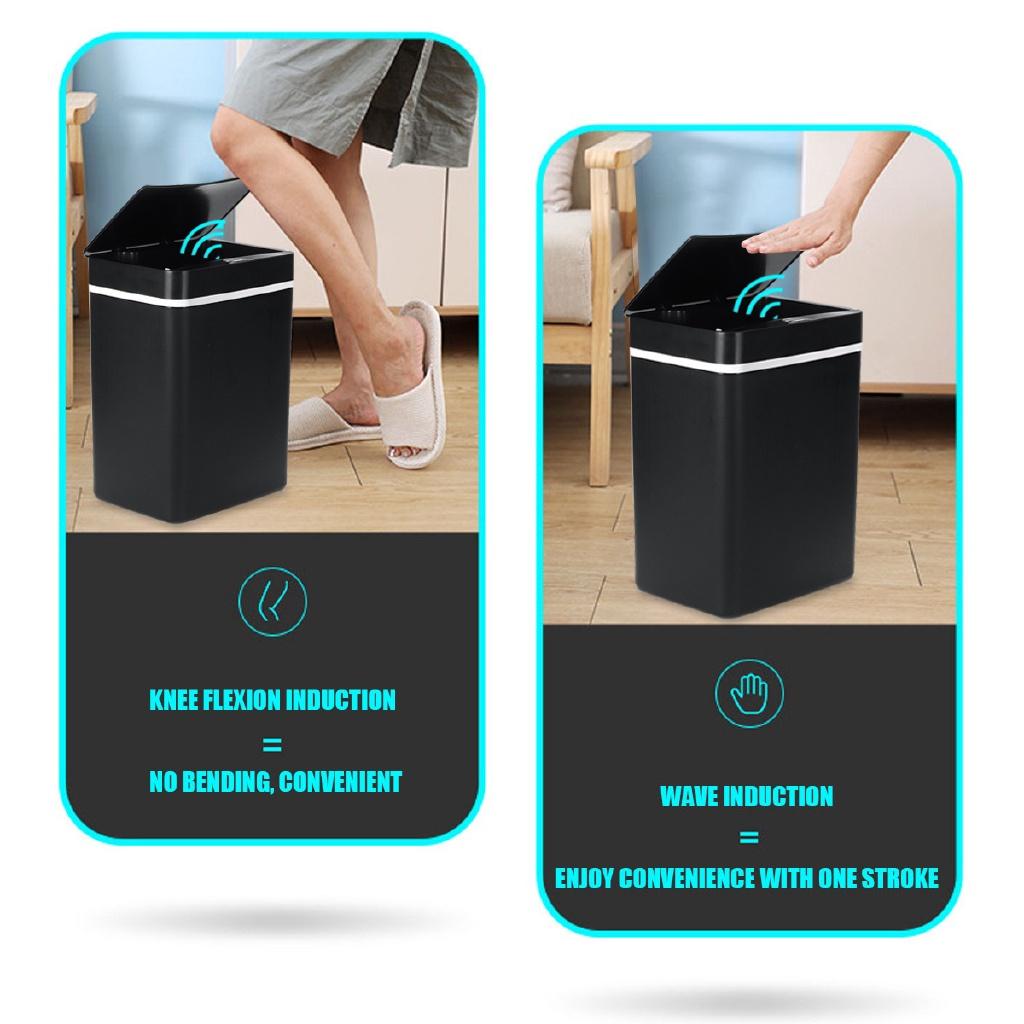 15L Intelligent Trash Can Automatic Sensor Dustbin Smart Sensor Electric Waste Bin Rubbish Can For Kitchen Bathroom