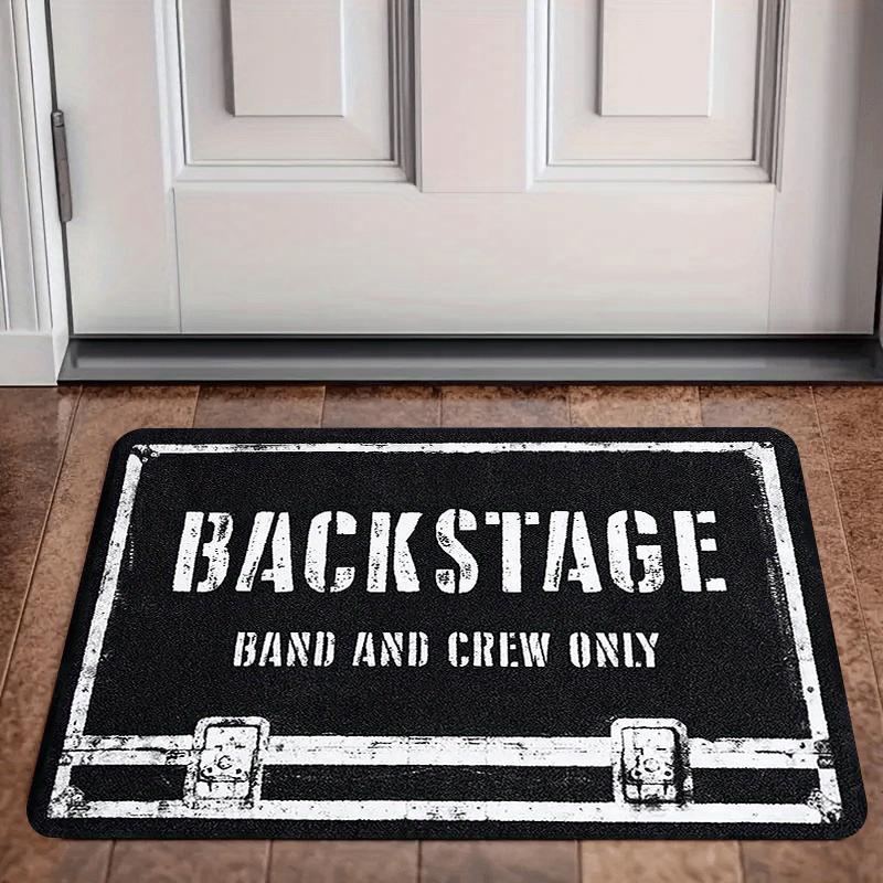 

1pc BACKSTAGE Rock Band Doormat, Music Festival Doormat, Front Doormat, Entrance Mat, Hall Doormat, for Outdoor Doorways 40x60cm