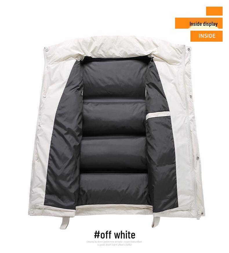 Men's Korean Style Stand Collar Duck Down Vest - Winter Solid Color Sleeveless Jacket