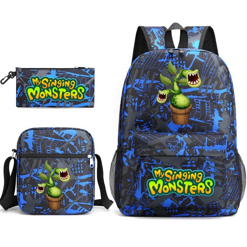 Monster Concert My Singing Monsters Three-Piece Schoolbag Backpack Large Capacity Student Schoolbag