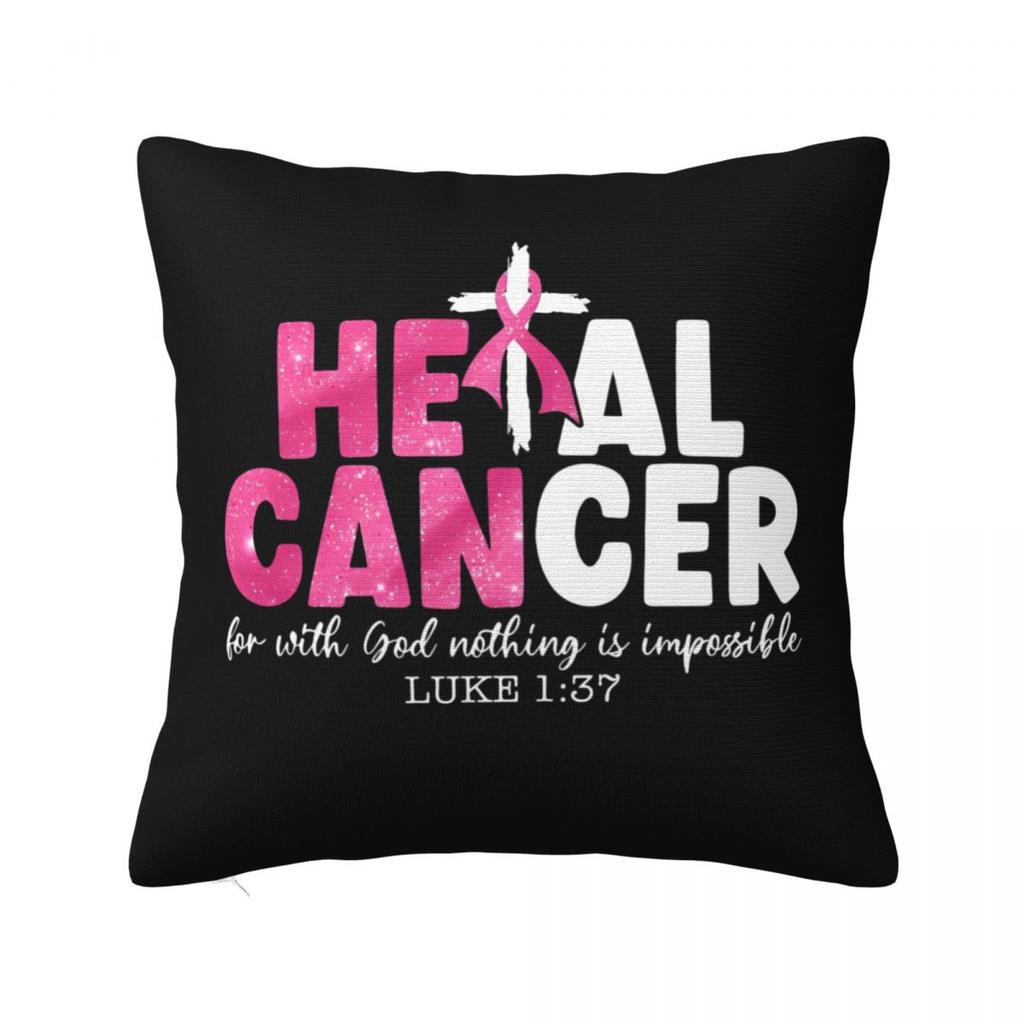Tackle Breast Cancer Football Pillowcase Polyester Cushion Cover Gift Pillow Case Cover Home Zipper 40X40cm