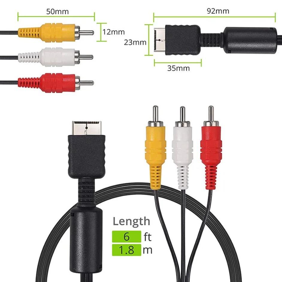 AV Cable for PS3 PS2 PS1 PlayStation Console Audio Video Extend Cord Game Player to LCD Monitor TV RCA Wire Converter Adapter