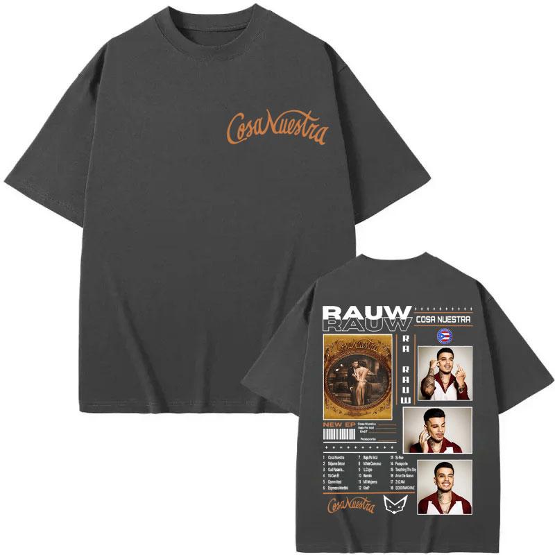 Rapper Rauw Alejandro Cosa Nuestra Merch T Shirt Men Women Clothing Fashion Hip Hop Tshirt Summer High Quality Cotton Tshirts