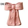 Dried Flower Holder Ceramic Bow Vase with Star, Decorative Flowers Vase, Creative Romantic Home Accessories Arrangement for Living Room Table