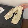 Fashion Fashion Square Toe Women Thin Heels Slippers Slides Female Flip Flops Shallow Ladies Heels Slippers Sandals Shoes Pumps