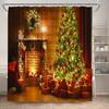 Funny Snowman Shower Curtain Set Xmas Ball Silver Pine Branches Gift Christmas Home Bathroom Decor Rug Bath Mat Toilet Lid Cover