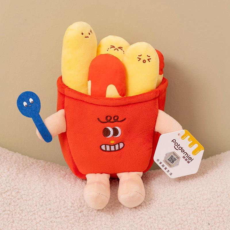 Honey Pot Burger Fries Plush Toy Foodie Retail Pillow Doll Children's Gift Female Grab Machine Doll Doll