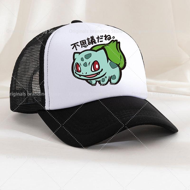 Summer Baseball Cap Cartoon Anime Figure Pokemoned Print Hat Boy Girl Breathable Kid Hat HipHop NetCap Kawaii Kids Toy Gift