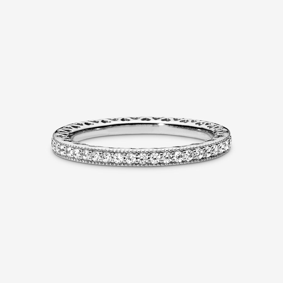 Original 925 Silver Rings For Women Love Hearts Crystals Rose Gold Engagement Wedding Stackable Ring Jewelry Gift