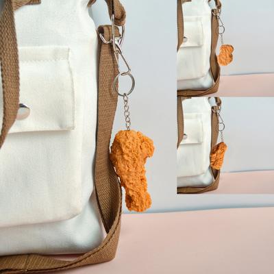 Imitation Food Keychain Realistic Fried Chicken Leg Wings Chicken Nugget Pendant Keyring Bag Accessories