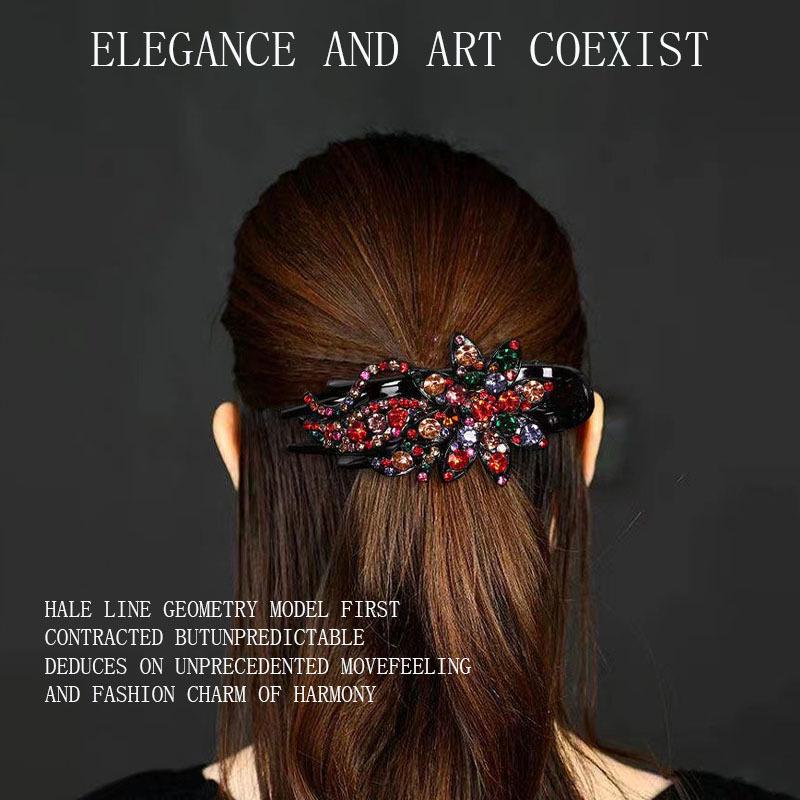 

Заколка для волос «Утиный клюв» со стразами: Ретро корейский стиль головной убор для женщин красный