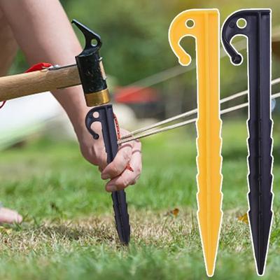 5pcs Sturdy Plastic Camping Pegs, Wind-Resistant Threaded Ground Pegs For Outdoor Travel And Beach Mats, Suitable For Camping Setup Accessories