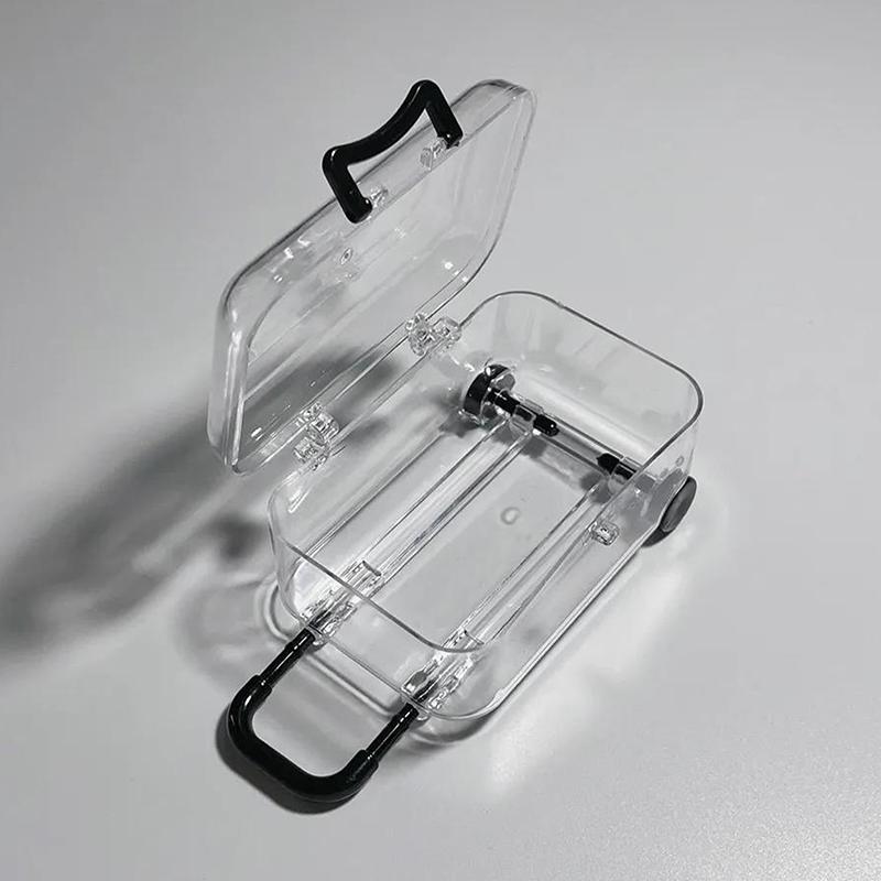 Creative Jewelry Storage Box Mini Cute Clear Luggage Suitcase Candy Box Wedding Gift Packaging Desk Organiser Decoration