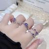 Stacked Wearing A Girlfriend Girl'S Sweet And Romantic Purple Diamond Open Ring, A Woman'S Frigid Wind Simple And Exquisite Ring