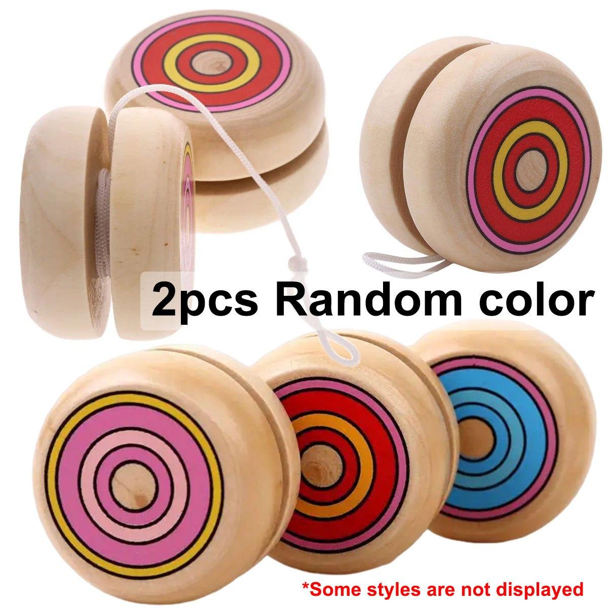 

2pcs Wooden Circular Yo-Yo Balls - Multi-Piece Set for Physical Exercise, Party Games & Hobby Collections Christmas Gifts ZSY