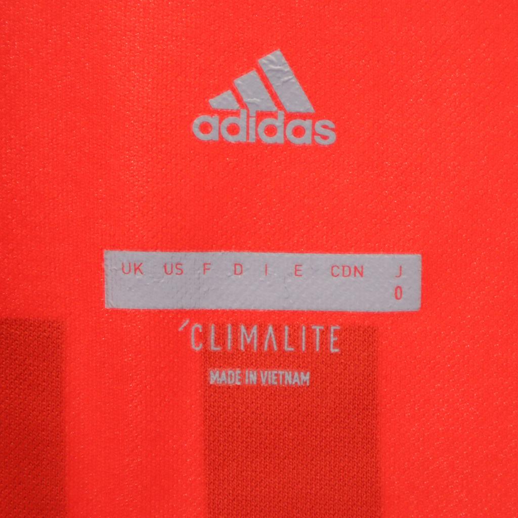 adidas Back print Football Long sleeve Wear O Orange 3 Lines Men's Used