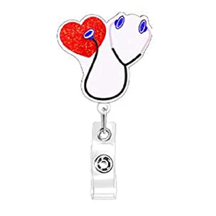 Multifuntional Acrylic Organ Badge Reel Cartoon Clip Brooch Doctor Nurse Badge Holder Suitable for Hospital Exhibitions