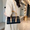 New Retro Contrasting Color Temperament Crossbody Bag Fashion Versatile Simple Casual Pu Leather Shoulder Bag Women'S Handbag