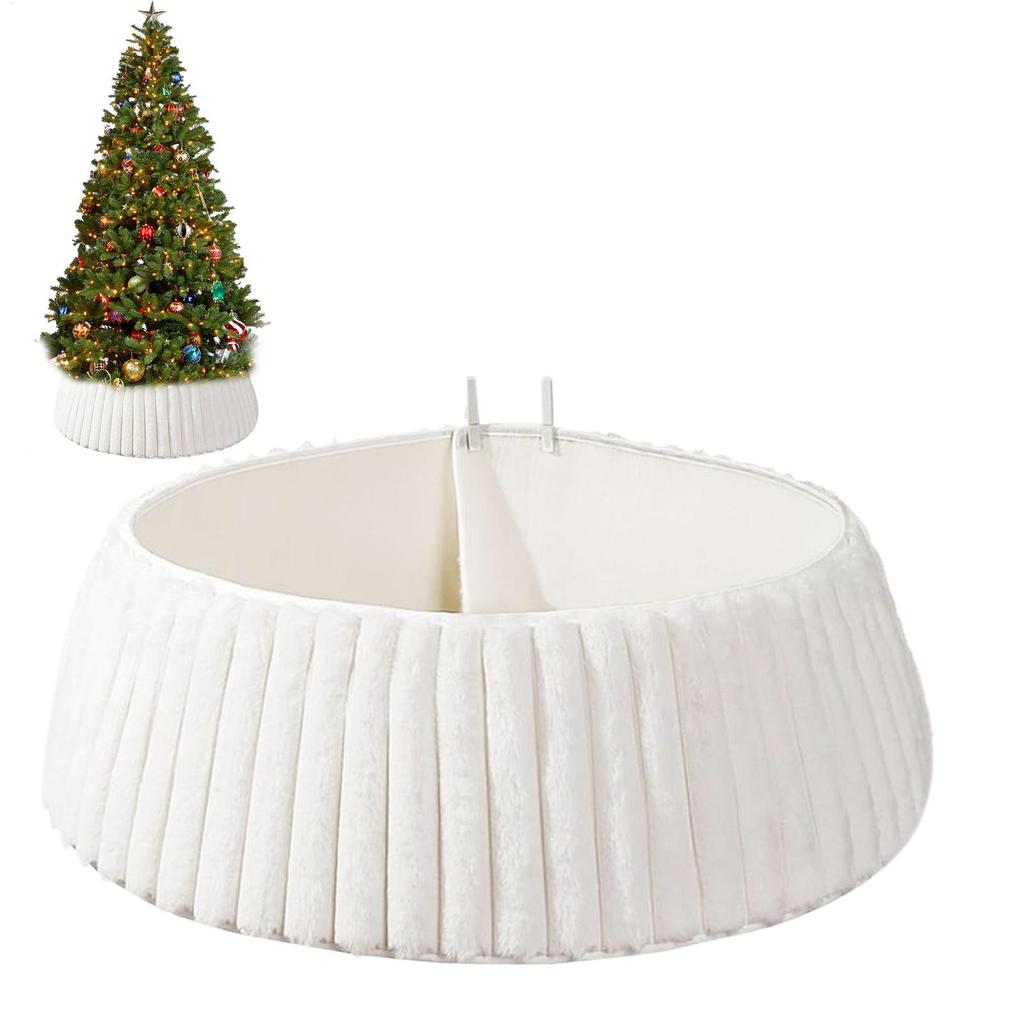 1pc White Christmas Tree Collar Tree Skirt Style Base Cover Rustic Protector Bohemian Artificial Tree Collars for Trees